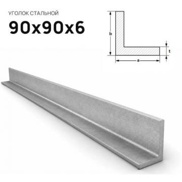 Уголок стальной Северсталь (Severstal) равнополочный 90х90х6 мм (м.п.)