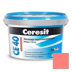 Затирка цементная эластичная Ceresit CE 40 Aquastatic Розовая №34 2 кг