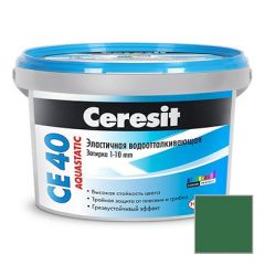 Затирка цементная эластичная Ceresit CE 40 Aquastatic Зеленая №70 2 кг