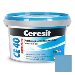 Затирка цементная эластичная Ceresit CE 40 Aquastatic Серо-голубая №85 2 кг
