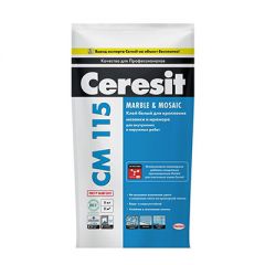 Клей для мозаики и мрамора Ceresit CM 115 белый 5 кг