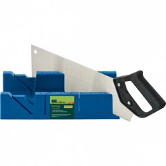 Стусло пластиковое синее, 4 угла для запила + пила 450мм, СибрТех (Sibrteh) (22538)