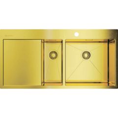 Мойка кухонная прямоугольная Omoikiri Akisame 100-2-LG-R светлое золото (4973090)