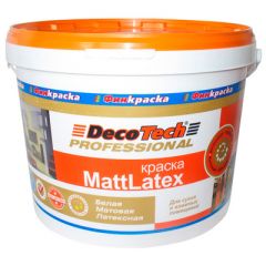 Краска DecoTech MattLatex белая матовая 3 л