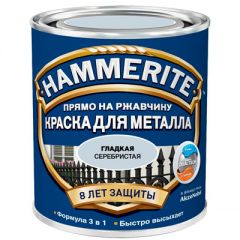Краска для металла прямо по ржавчине Hammerite гладкая глянцевая Серебристая 2,2 л