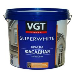 Краска фасадная VGT акриловая Superwhite под колеровку 13 кг