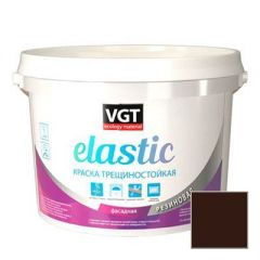 Краска VGT Elastic трещиностойкая темно-коричневая 6 кг