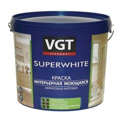 Краска интерьерная VGT Superwhite моющаяся база A 13 кг