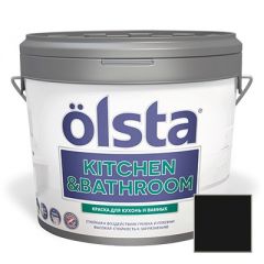 Краска интерьерная Olsta Kitchen and Bathroom 77C Carbon Black 2,7 л