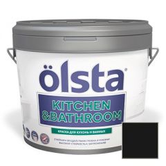 Краска интерьерная Olsta (Ольста) Kitchen and Bathroom 77C Carbon Black 2,7 л