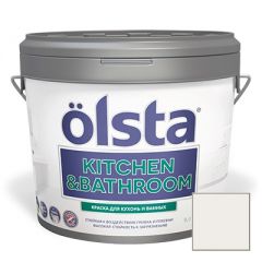 Краска интерьерная Olsta Kitchen and Bathroom 51A Snow White 9 л