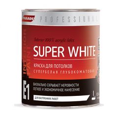 Краска для потолков Parade Professional E1 SuperWhite 0,9 л