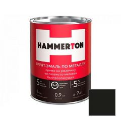 Грунт-эмаль Hammerton по металлу 3 в 1 быстросохнущая Черная 0,9 кг