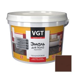 Эмаль акриловая VGT полуматовая для пола коричневая 1 кг