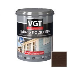 Эмаль акриловая VGT Premium Profi по дереву полуматовая темно-коричневая 1 кг
