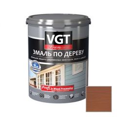 Эмаль акриловая VGT Premium Profi по дереву полуматовая красно-коричневая 1 кг