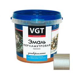Эмаль VGT перламутровая универсальная серебристо-белая 0,23 кг