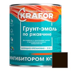 Грунт-эмаль Krafor по металлу 3 в 1 Шоколадная 1 кг