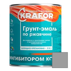 Грунт-эмаль Krafor по металлу 3 в 1 Серая 1 кг