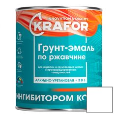 Грунт-эмаль Krafor по металлу 3 в 1 Белая 1,9 кг