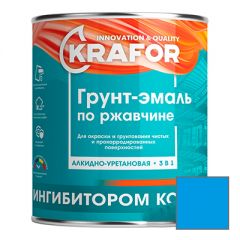 Грунт-эмаль Krafor по металлу 3 в 1 Голубая 1,9 кг