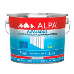 Эмаль алкидная Alpa Alpaque для радиаторов полуматовая супербелая 2,5 л