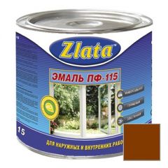 Эмаль Zlata ПФ-115 коричневая 0,9 кг