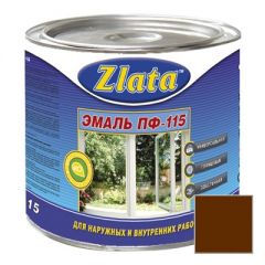 Эмаль Zlata (Злата) ПФ-115 темно-коричневая 1,9 кг