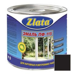 Эмаль Zlata ПФ-115 черная 0,9 кг