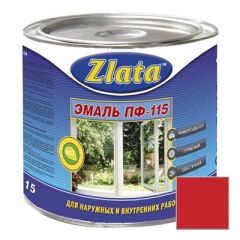 Эмаль Zlata ПФ-115 красная 0,9 кг