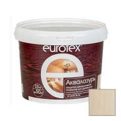 Защитно-декоративное покрытие Eurotex Аквалазурь ваниль 2,5 кг