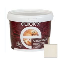 Защитно-декоративное покрытие Eurotex Аквалазурь белый 2,5 кг