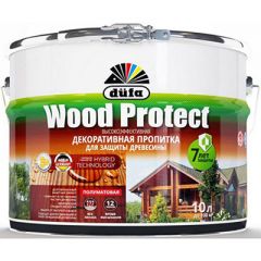 Пропитка декоративная Dufa Wood Protect для защиты древесины Белый 10 л