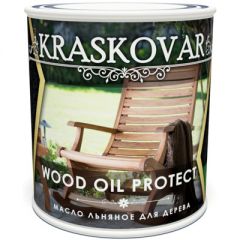 Масло льняное Kraskovar Wood Oil Protect для дерева Бесцветный (1900001245) 0,75 л
