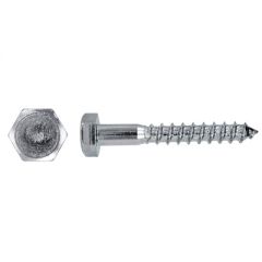 Шуруп-болт для крепления деревянных лаг и реек DIN 571 белый цинк 10х140 мм (кг)