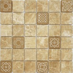 Мозаика LeeDo - Art Stone Art Emperador Light матовая 30х30х0,8 см (чип 48х48х8 мм) (Art Emperador Light MAT 48x48x8)