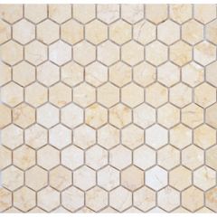 Мозаика LeeDo - Pietrine Hexagonal Botticino матовая 29,5x30,5х0,6 см (чип 18х30х6 мм) (Botticino MAT hex 18x30x6)