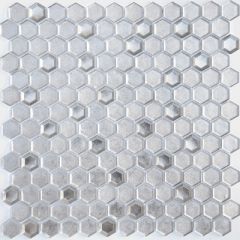 Мозаика LeeDo - Alchimia Argento grani hexagon 30х30x0,6 см (чип 23x13x6 мм) (Argento grani hexagon 23x13x6)