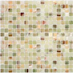 Мозаика LeeDo Caramelle - Pietrine Onice Jade Verde полированная 30,5x30,5x0,7 см (чип 15x15x7 мм) (Onice Jade Verde POL 15x15x7)