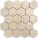 Мозаика LeeDo - Marble Porcelain Nuvola beige POL 26,7x30,8 см (чип 37x64 мм гексагон), полированный керамогранит (Nuvola beige POL мозаика гексагон 37x64)