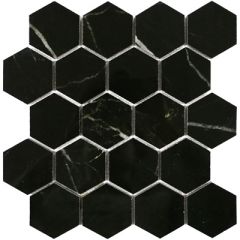 Мозаика LeeDo - Marble Porcelain Marrone oriente POL 26,7x30,8 см (чип 37x64 мм гексагон), полированный керамогранит (Marrone oriente POL мозаика гексагон 37x64)