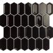 Мозаика LeeDo - Crayon Black glos 27,8x30,4x0,8 см (чип 38x76x8 мм) керамическая глазурованная глянцевая (Crayon Black glos 38x76x8)