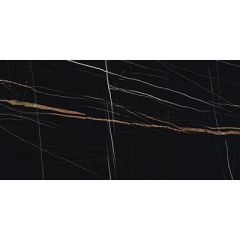 Керамогранит Kerranova Marble Trend 60х120 см Неро Дорато (K-1004/MR/600x1200)