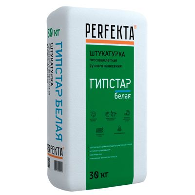 Штукатурка гипсовая Perfekta Гипстар белая 30 кг Штукатурка гипсовая Perfekta Гипстар белая 30 кг
