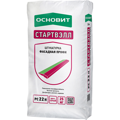 Штукатурка цементная Основит (Osnovit) Стартвэлл PC22 H фасадная серый 25 кг