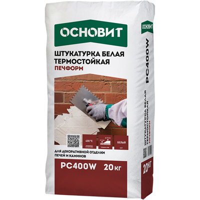 Штукатурка термостойкая Основит (Osnovit) Печформ PC400 W белая 20 кг