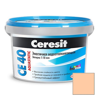 Затирка цементная эластичная Ceresit (Церезит) CE 40 Aquastatic Персик №28 2 кг