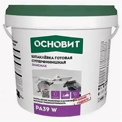 Шпатлевка готовая суперфинишная Основит (Osnovit) Элисилк PA39 W белый 1 кг