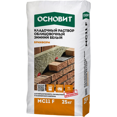 Раствор кладочный Основит (Osnovit) Брикформ МС11 F Зима белый 010 25 кг