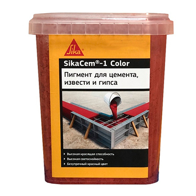 Пигменты для бетона стойкие к воздействию ультрафиолета Sika (Зика) SikaCem 1 Color Красный 0,8 кг